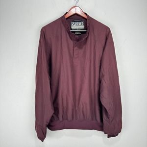 Zero Restriction Golf‎ Windbreaker Jacket Men Medium Maroon Microfiber Pockets